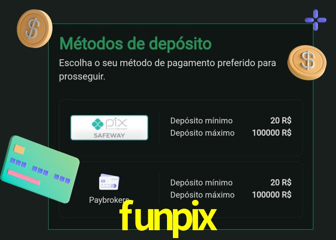 O cassino funpix oferece uma grande variedade de métodos de pagamento